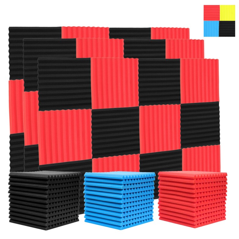 12pcs 30x30x2.5cm Acoustic Foam Soundproof Studio Foam Soundproofing Panels Cinema Muffler Sponge Absorption Treatment Panel for Walls Sound Absorbing