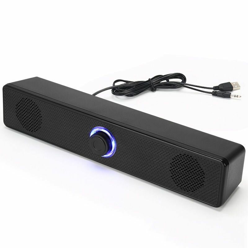 350TS USB Wired Speaker Dual Horn Subwoofer Soundbar Intelligent EQ Tuning Support 3.5mm Wired Speaker