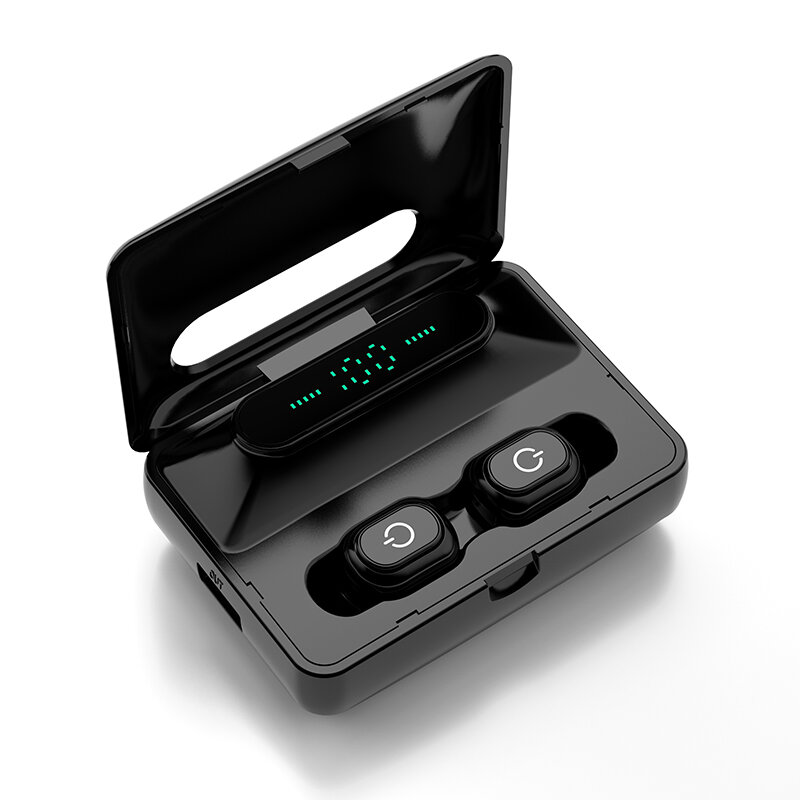 Bakeey H60 Dual Dynamic bluetooth 5.0 TWS Earphone LED Digital Display Stereo Bass Sports Earbuds with Charging Case