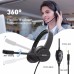 EKSA H12 3.5mm Wired Headphones with Microphone On-Ear Gaming Headset Gamer for PC/PS4/Xbox Call Centre/Traffic/Computer Headset