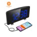 ELEGIANT Digital Alarm Clock for Bedrooms with FM Radio Dual Alarms 6.7'' LED Screen USB Port for Charging 4 Brightness 12/24H Automatic Dimmer Snooze Digital Clock for Kid Senior