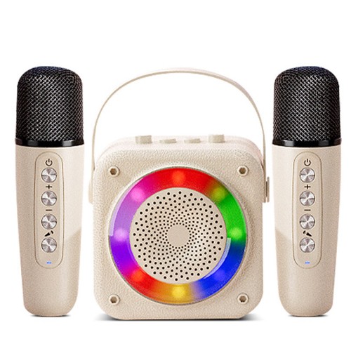 K11 bluetooth Speaker Portable Speaker with Dual Microphone 52mm Horn Dolby Atmos Sound RGB Light 1500mAh Support AUX TF Playback Outdoors Portable Karaoke Speaker