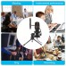 ME4 USB Wired Condenser Microphone RGB Video Noise Reduction Desktop Tripod Mic for Recording Live Conference