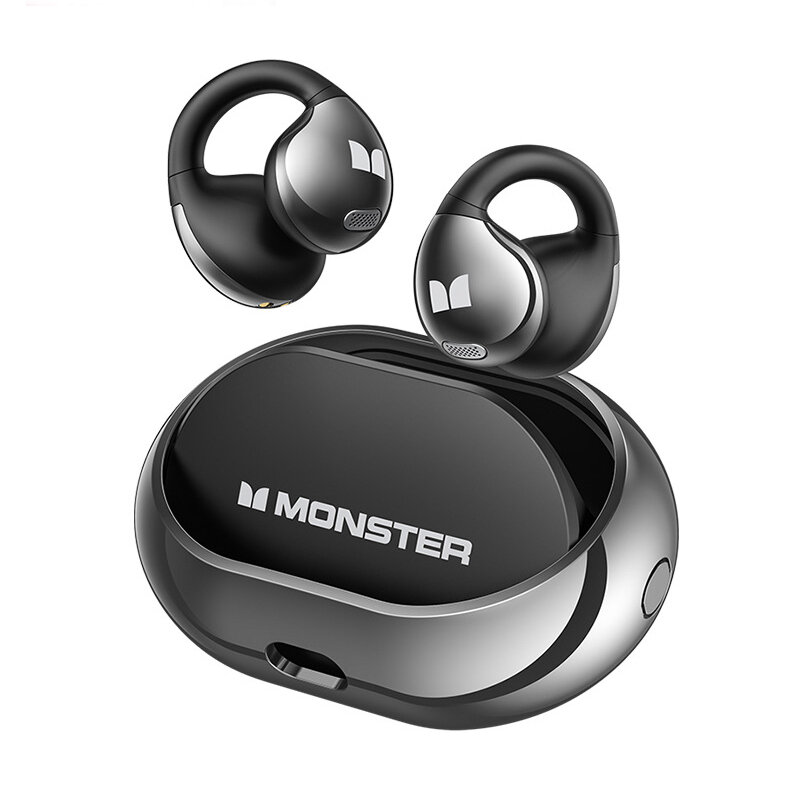 Monster AC600 Air Conduction Headset Wireless bluetooth Earphone Rotary Planet Ring Design HiFi Panoramic Stereo AI Call Noise Cancelling 21H Playback Open-ear Earclips Headphones