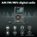 Portable FM AM Dual Band Mini LCD Display Pocket Radio Receiver 1000mAh Battery Support TF Card Music Player with Wired Earphone