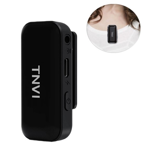 TNVI V3 Wireless Microphone System with Rechargeable Transmitter Reveiver Lapel Lavalier Microphone for Smartphone Computer