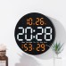 10inch LED Large Digital Wall Clock With Remote Control Auto Dimming 10 Level Brightness Digital Alarm Clock Temperature Humidity Date Week Display Countdown Timing Clock For Home Farmhouse Office