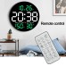 10inch LED Large Digital Wall Clock With Remote Control Auto Dimming 10 Level Brightness Digital Alarm Clock Temperature Humidity Date Week Display Countdown Timing Clock For Home Farmhouse Office