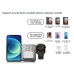 4 IN 1 LED Mirror Digital Alarm Clock Wireless Charger Real-Time Temperature Phone Holder