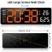 AGSIVO 13 Inch Digital Wall Clock Large LED Display with Remote Control / Automatic Brightness / Indoor Temperature / Date / Week / 12/24H For Home Office Classroom