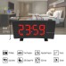 AGSIVO 8 Inch Projection Alarm Clock with 180° Rotatable Projector / FM Radio / Snooze / 3-Level Brightness Dimmer / Curved Clear LED Display / USB Charger For Bedroom Living Room