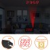 AGSIVO 8 Inch Projection Alarm Clock with 180° Rotatable Projector / FM Radio / Snooze / 3-Level Brightness Dimmer / Curved Clear LED Display / USB Charger For Bedroom Living Room