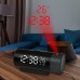 AGSIVO LED Digital Projection Alarm Clock with Projection on Ceiling Wall / Snooze / Temperature Display / External USB Power Supply For Bedroom