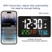 AGSIVO LED Wifi Digital Alarm Clock With Calendar Intelligent Update with Remote Control / Indoor Temperature Display / Humidity Display Works with Smart Life Application For Home Office Bedroom Living Room