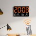 AGSIVO Large Digital Wall Clock Alarm Clock Large LED Display with Remote Control / Adjustable Brightness / Indoor Temperature / Date / Week / 12/24H For Home Office Classroom