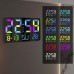 AGSIVO Large RGB Rainbow Digital Wall Clock Alarm Clock Large LED Display with Snooze / Remote Control / Automatic Brightness / Indoor Temperature / Date / Week / 12/24H For Home Office Classroom