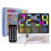 AGSIVO Large RGB Rainbow Digital Wall Clock Alarm Clock Large LED Display with Snooze / Remote Control / Automatic Brightness / Indoor Temperature / Date / Week / 12/24H For Home Office Classroom