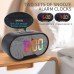 AGSIVO RGB LED Digital Alarm Clock with Snooze / Mirror Surface / Dual USB Charger Ports / Adjustable Brightness For Bedroom