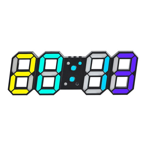 Digital 3D Wall Alarm Clock Wall-mounted Decorative Electronic Desk Clock With Adjustable Luminous Mode Digital Alarm Clocks Table Led