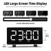 LED Mirror Digital Alarm Clock USB Auto Brightness Adjustment Snooze Mode Power Off Memory Strong Vibration