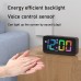 Mlti-function Creative Book Ambient Light RGB Digital Alarm Clock Voice Control Senor Snooze Function Temperature Date 12/24H Electronic LED Clocks