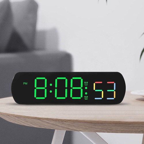 Multi-function LED Alarm Clock With Temperature Jumping Seconds Display Count Up and Count Down Bedside Clock 12/24H LED Alarm Clock