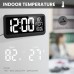 Ultra-Clear LED Large Screen XXL Wall Clock Living Room Alarm Clock Temperature Clock with Indoor Temperature Display