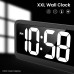 Ultra-Clear LED Large Screen XXL Wall Clock Living Room Alarm Clock Temperature Clock with Indoor Temperature Display