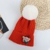 Men Knitted Hat Christmas Woolen Thicken Warm Winter Beanie for Women With Plush Ball