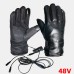 Unisex USB Charging Heating Outdoor Winter Electric Car Riding Keep Warm Waterptoof Windproof Leather Gloves