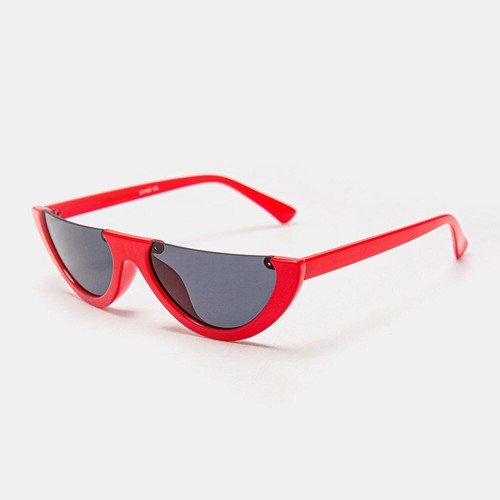 Women Retro Fashion Outdoor UV Protection Cat Eye Lower Half Frame Sunglasses