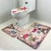 3 Sets Toilet Seat European Style Toilet Carpet Fabric Pedestal Iron Tower Printing Bathroom Mat