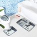 3 Sets Toilet Seat European Style Toilet Carpet Fabric Pedestal Iron Tower Printing Bathroom Mat