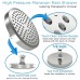 6" High Pressure Rain Shower Head Pressure-boosting Fully-plated Lotus-shaped with Bend Pipe Bathroom Rainfall Shower Head Black Silvery Angle Adjustable Showerhead