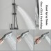 Agsivo High Pressure Shower Copper Body Kit Piano Keys Thermostat LED Digital  4 Modes Faucet Household Copper Booster Shower High Pressure Spray Gun