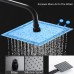 BVSOIVIA 3 IN 1 Bathroom Shower Faucet Rainfall Shower Set Matte Black Wall Mount Bathtub Shower Mixer Tap Shower System with Shelf