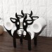 Black Cow Elk Sun Flower Toilet Roll Holder Paper Bathroom Free Standing Storage