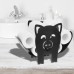 Black Toilet Paper Holder Metal Pig Shape Tissue Storage Rack