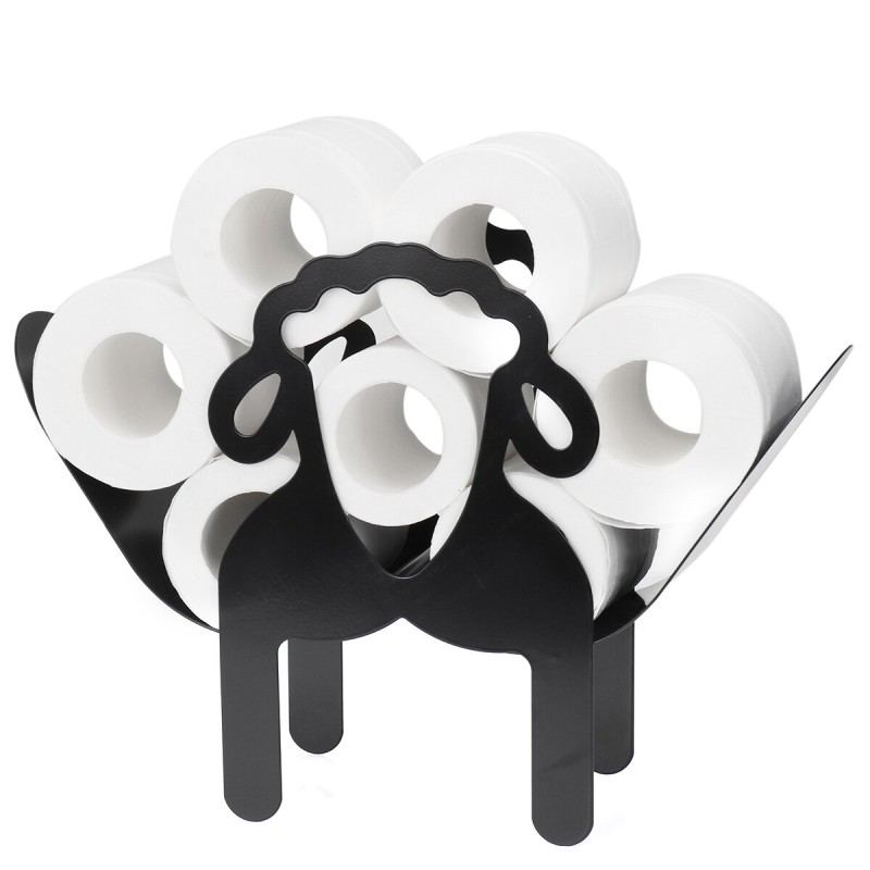 Black Toilet Paper Holder Metal Sheep Shape Tissue Storage Rack