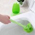 Cylinder Handle Toilet Brush & Base Plastic Cleaning Brush Long Double-sided Portable Bathroom Acces