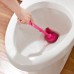 Cylinder Handle Toilet Brush & Base Plastic Cleaning Brush Long Double-sided Portable Bathroom Acces