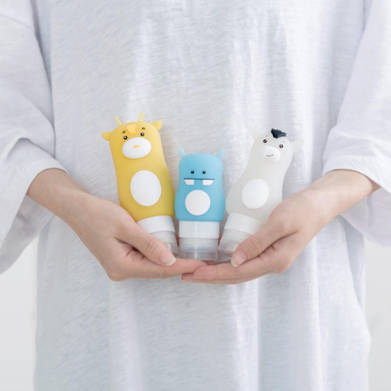 Home Bathroom Silicone Cute Animal Shape Portable Travel Shower Lotion Storage Bottles