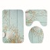 Honana BX 3 Pcs Creative Wood Pattern Non Slip Carpet Bathroom Bath Mat Toilet Cover Lid Toilet Mat