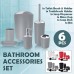 MECO 6Pcs Luxury Plastic Bathroom Accessories Set Wash Suit Bath Set