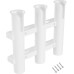 Fishing Rod Holder Rack 3 Tubes Marine Boat Tool Plastic White/Black