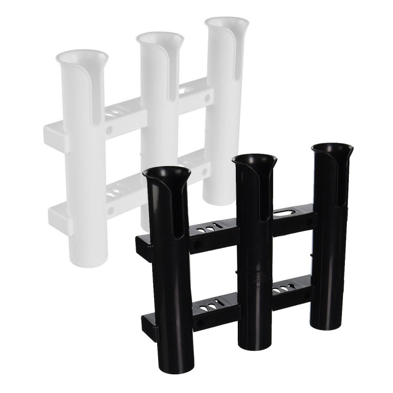 Fishing Rod Holder Rack 3 Tubes Marine Boat Tool Plastic White/Black