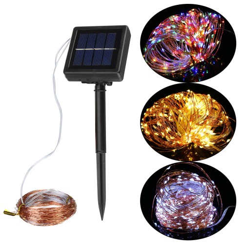 12M 22M LED Solar Power String Light 8 Modes Copper Wire Fairy Outdoor Garden Waterproof Holiday Decorative Lamp