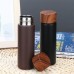 150ml Insulated Bottle Wood Grain Mini Cute Stainless Steel Thermos Cup Portable Pocket Vacuum Bottle Mini Coffee Mug with Tea Leak for Home Travel Outdoor