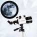 15X-150X 70mm Large Aperture Astronomic Refracting Monocular Telescope with Tripod Eyepiece Dust Cover Teleconverter Finder Scope for Star Gazing Bird Watching