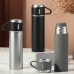 500ml Vacuum Flask Set Stainless Steel Vacuum Cup with 3Pcs Double-use Covers Insulated Mug Leakproof Keeps Temperature Of Hot Cold Coffee Tea Milk For Hours Thermos Water Bottle Suitable For Backpacking Camping Traveling